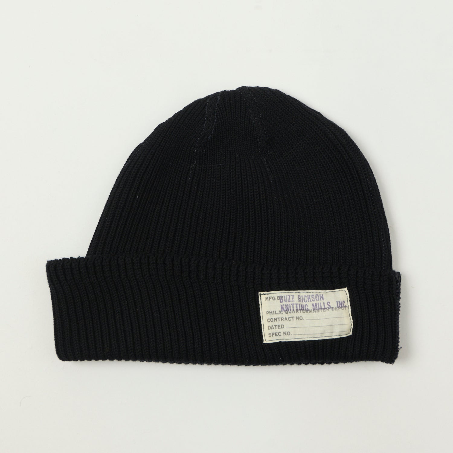 Buzz Rickson's Black Cotton Watch Cap - Warm & Stylish Winter Beanie for Men & Women - Perfect for Outdoor Activities, Hiking, and Cold Weather Fashion