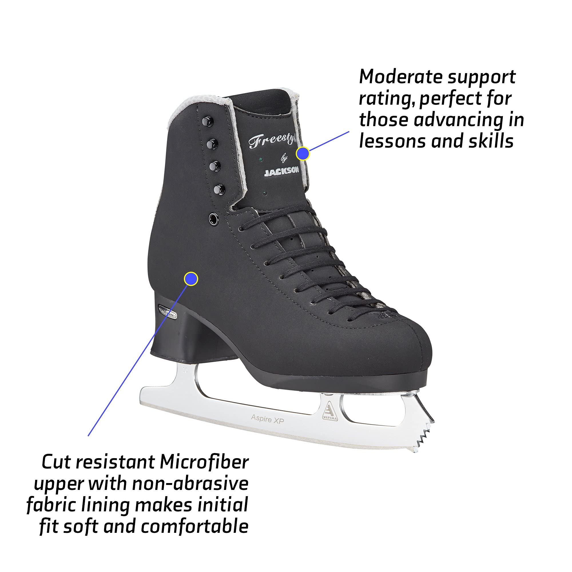 Jackson Ultima FS2192 Men's Freestyle Fusion Ice Skates - Premium Figure Skating Boots for Performance & Comfort - Perfect for Competitive Skating & Practice Sessions