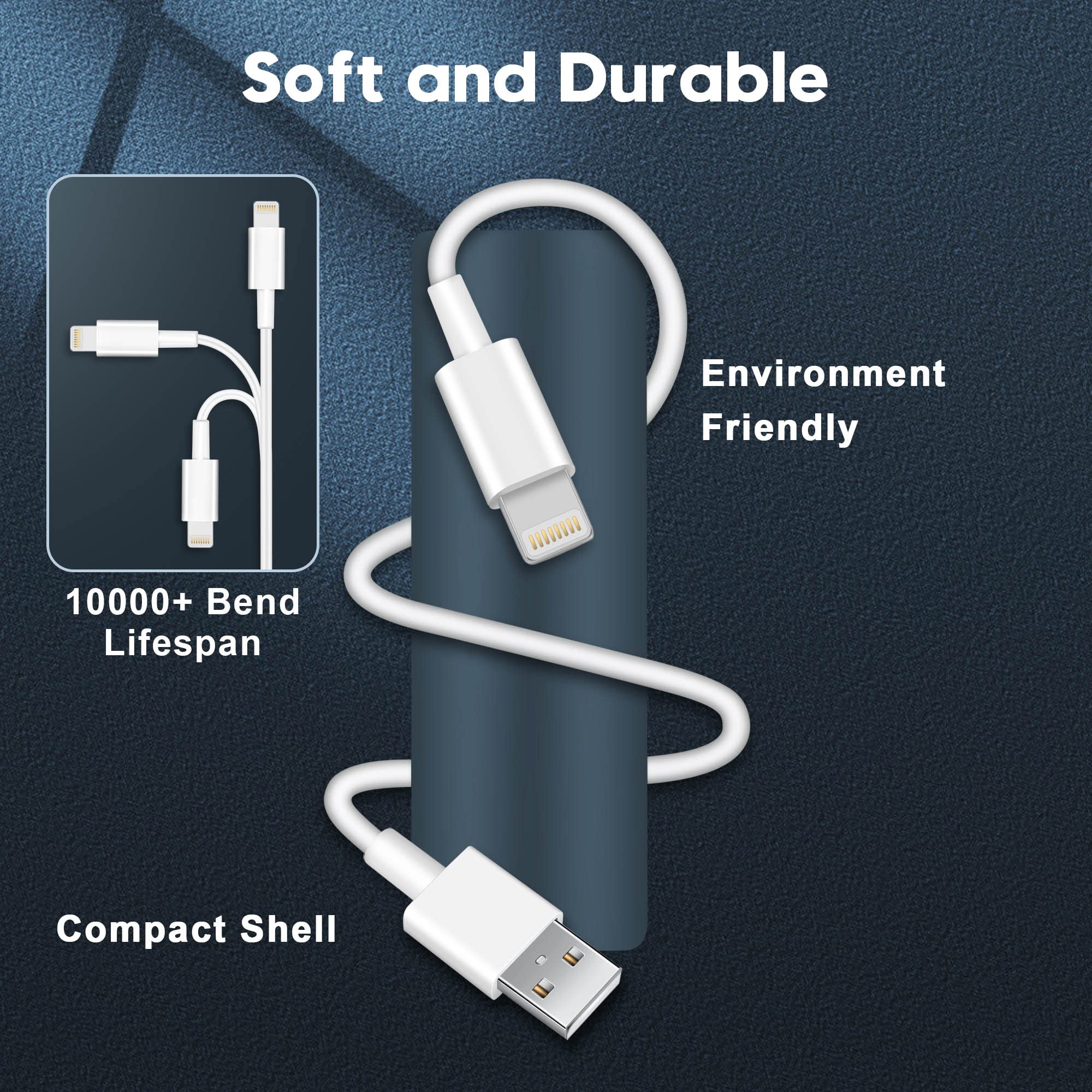 TIKALONG 2.4A Dual Port USB Car Charger Adapter with 2X 3ft Charging Cables - Fast Charging Compatible with iPhone 13/12/11/Pro Max/XR/XS/X/8/7/6/SE2, iPad Air/Mini/Pro - Perfect for Road Trips, Commuting & Travel (3-in-1 Pack)