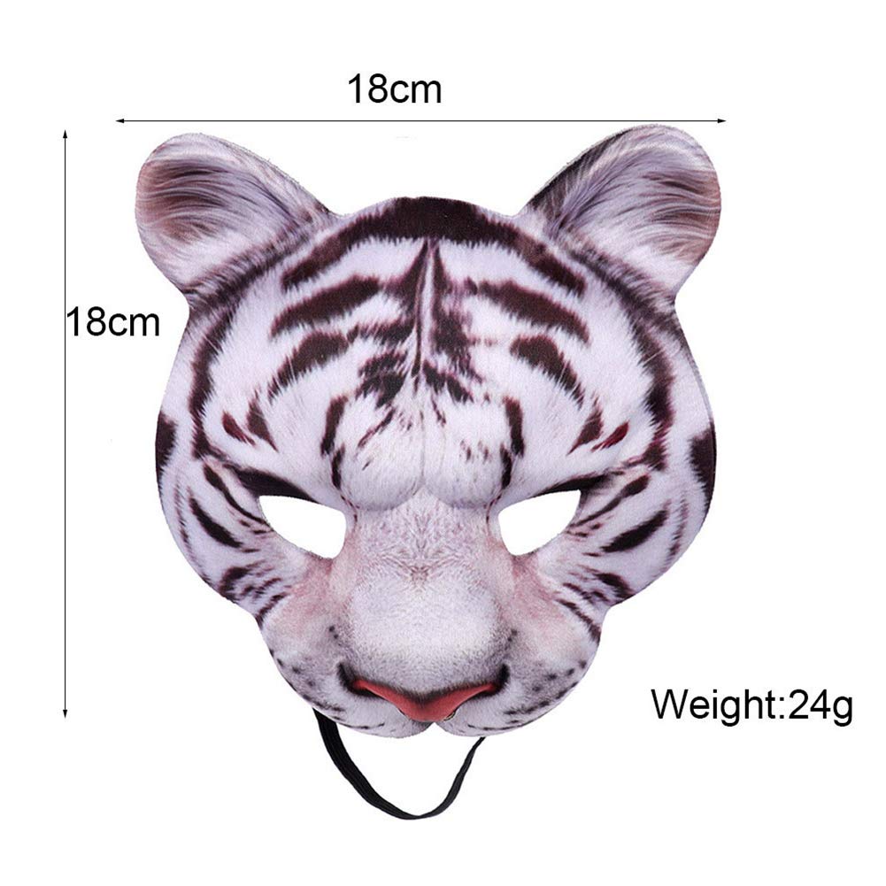 MANMAOHE Halloween Tiger Half Face Mask - Realistic Animal Costume Mask for Halloween, Carnival & Masquerade Parties | Perfect for Cosplay, Costume Events & Themed Celebrations
