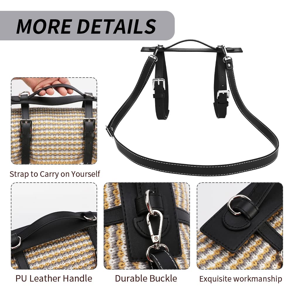 Premium PU Leather Blanket Strap - Adjustable Handle for Outdoor Picnic, Camping, Travel | Motorcycle Bedroll & Yoga Mat Carrier Sling - Perfect for Hiking, Beach Trips & Road Adventures