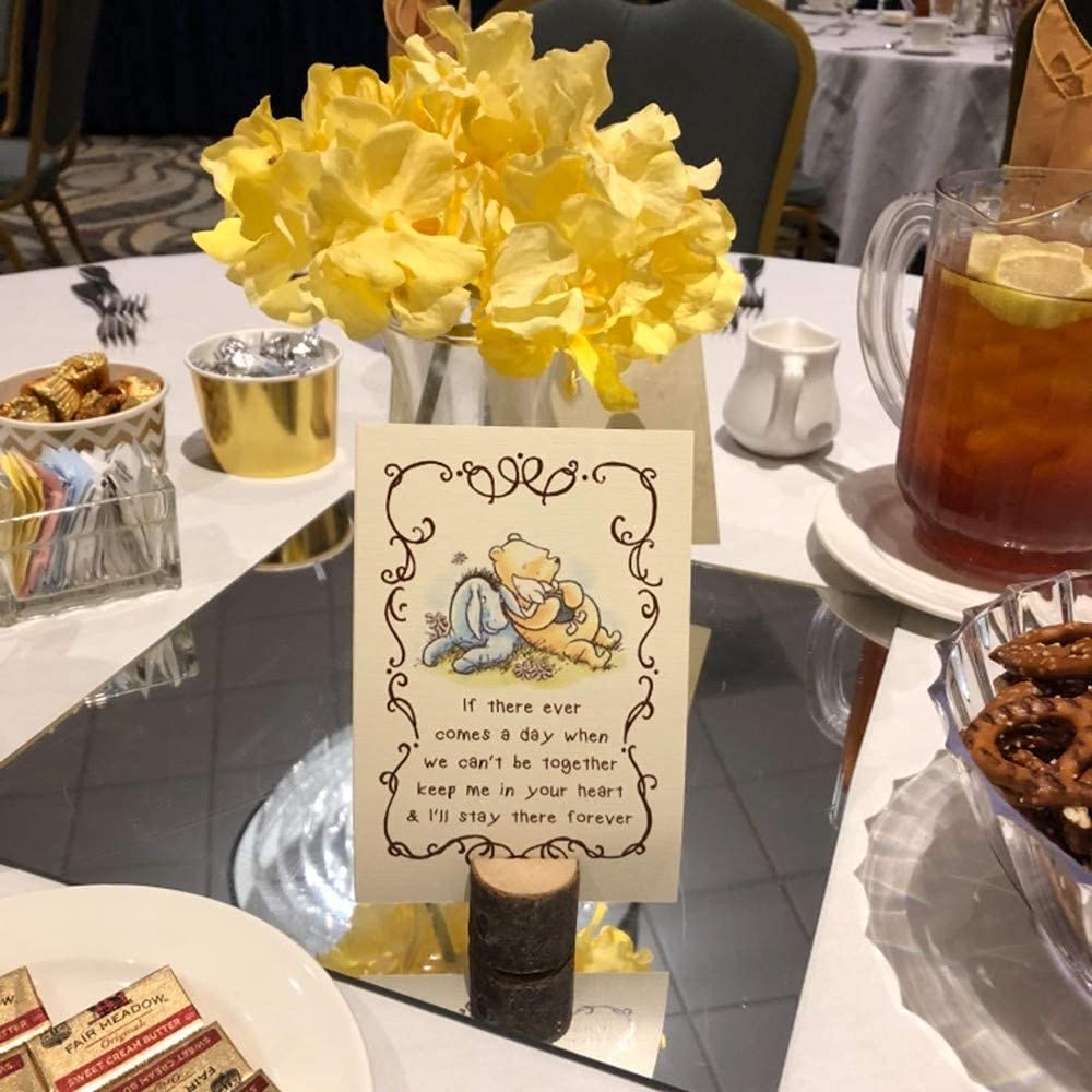 Rustic Wood Table Number Holders - 10 Pack (40 Pieces) for Wedding, Party, and Event Place Cards - Includes Kraft Paper Cards - Perfect for Table Seating, Name Cards, and Memo Notes