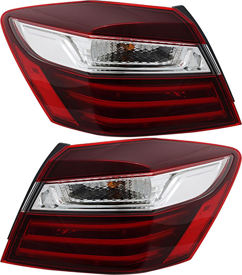 2016 Honda Accord Sedan LED Tail Lights Replacement Set - Left & Right Pair - Durable Aftermarket Brake Lights for Night Driving Safety