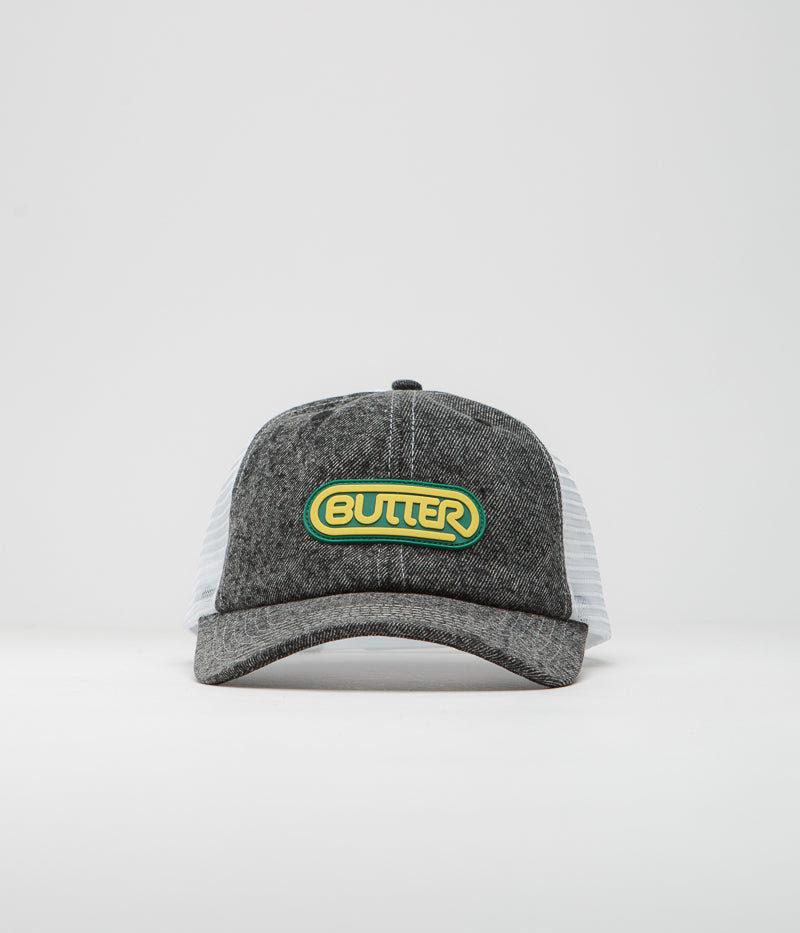 Butter Goods Denim Trucker Cap in Gun Metal - Stylish Unisex Baseball Hat for Men & Women - Perfect for Outdoor Activities, Streetwear Fashion and Casual Wear