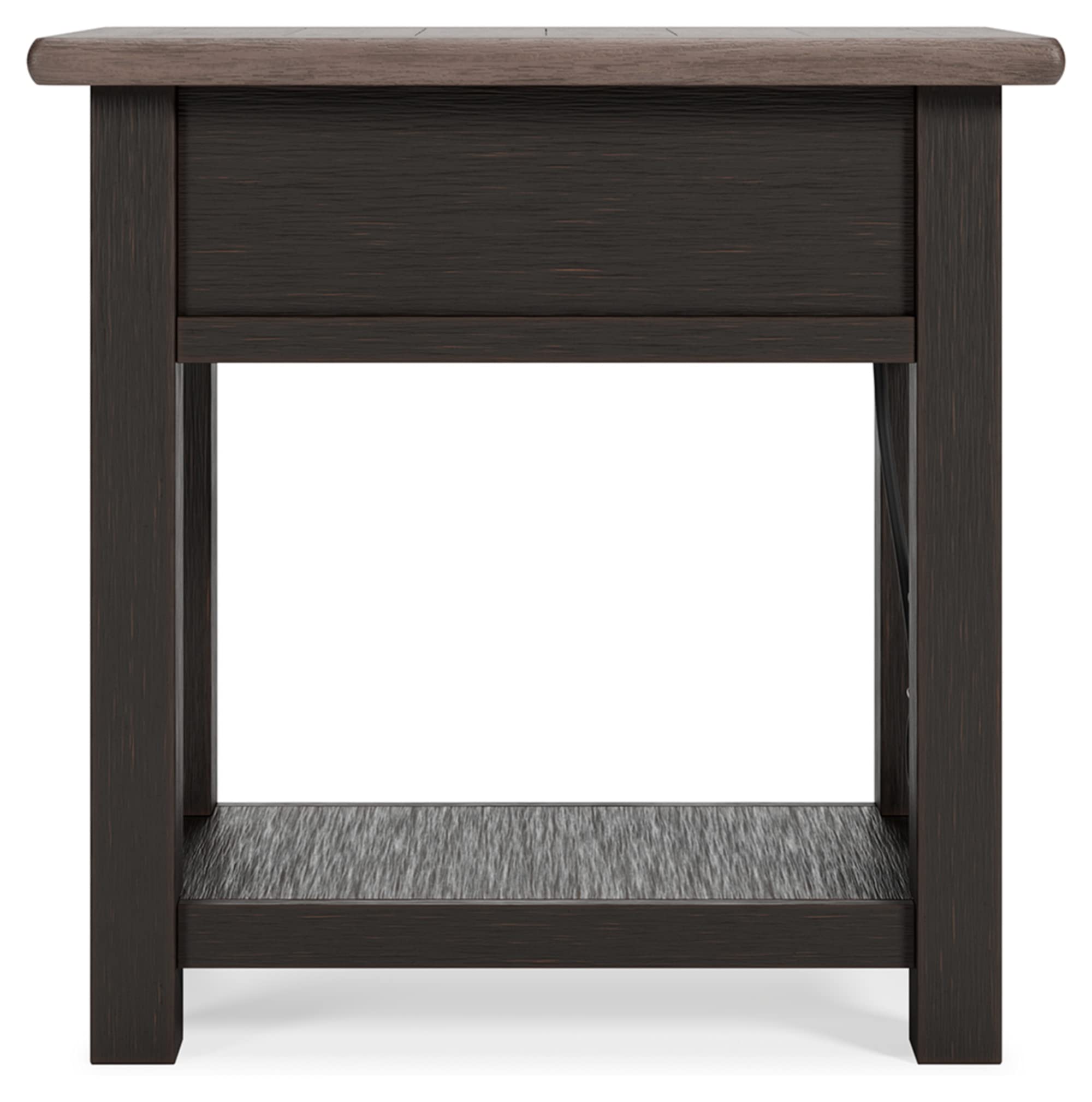 Signature Design by Ashley Tyler Creek Chair Side End Table - Light Brown & Whitewash Finish | Perfect for Living Room, Bedroom & Office Decor