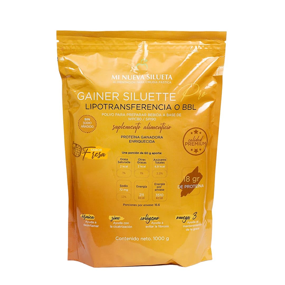 Gainer Siluette PRO Protein Powder - Strawberry Flavor for Muscle Growth & Recovery | Ideal for Post-Workout, Weight Gain & Fitness Enthusiasts