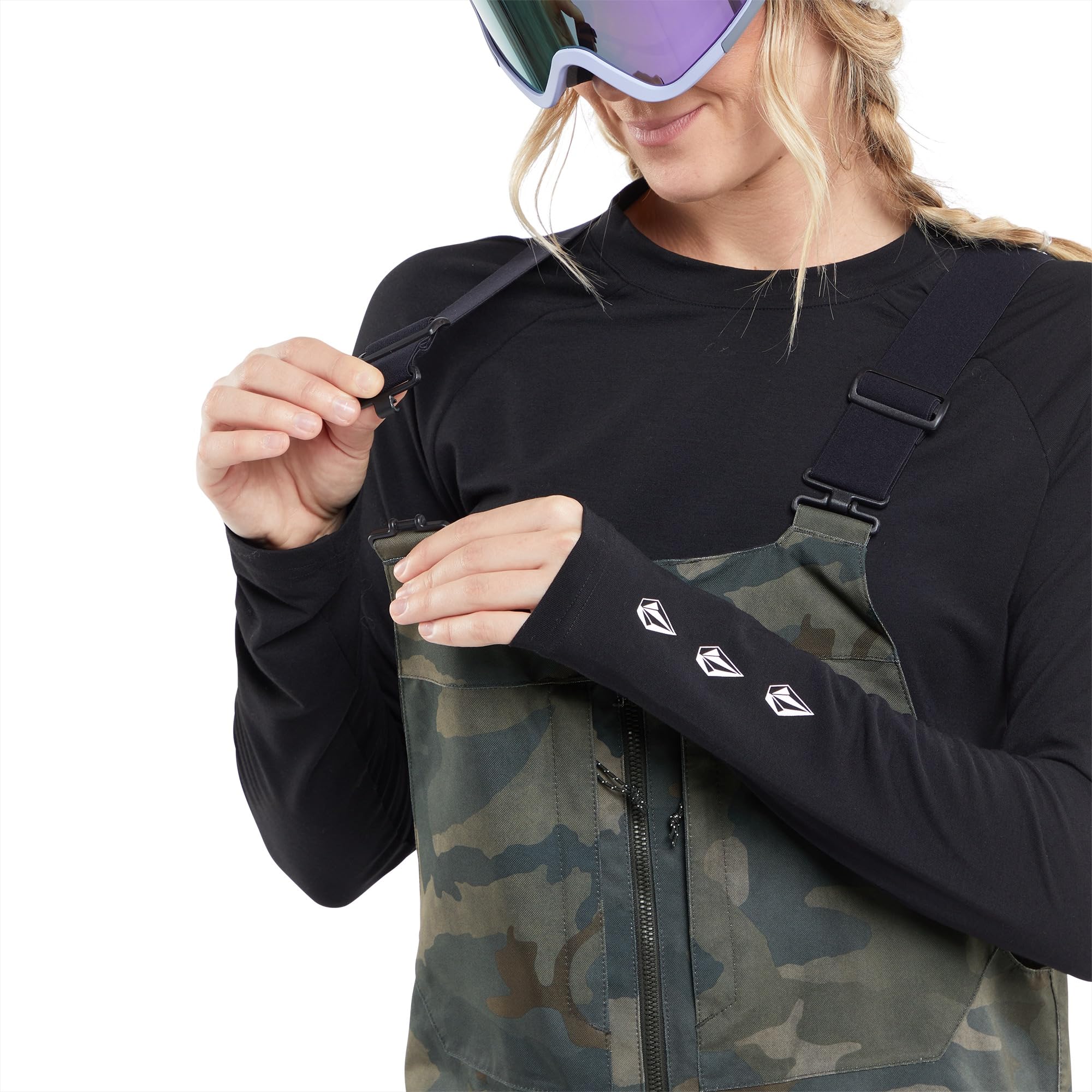 Volcom Women's Swift Bib Overall Snow Pants - Waterproof Insulated Winter Ski Pants for Snowboarding & Cold Weather Activities
