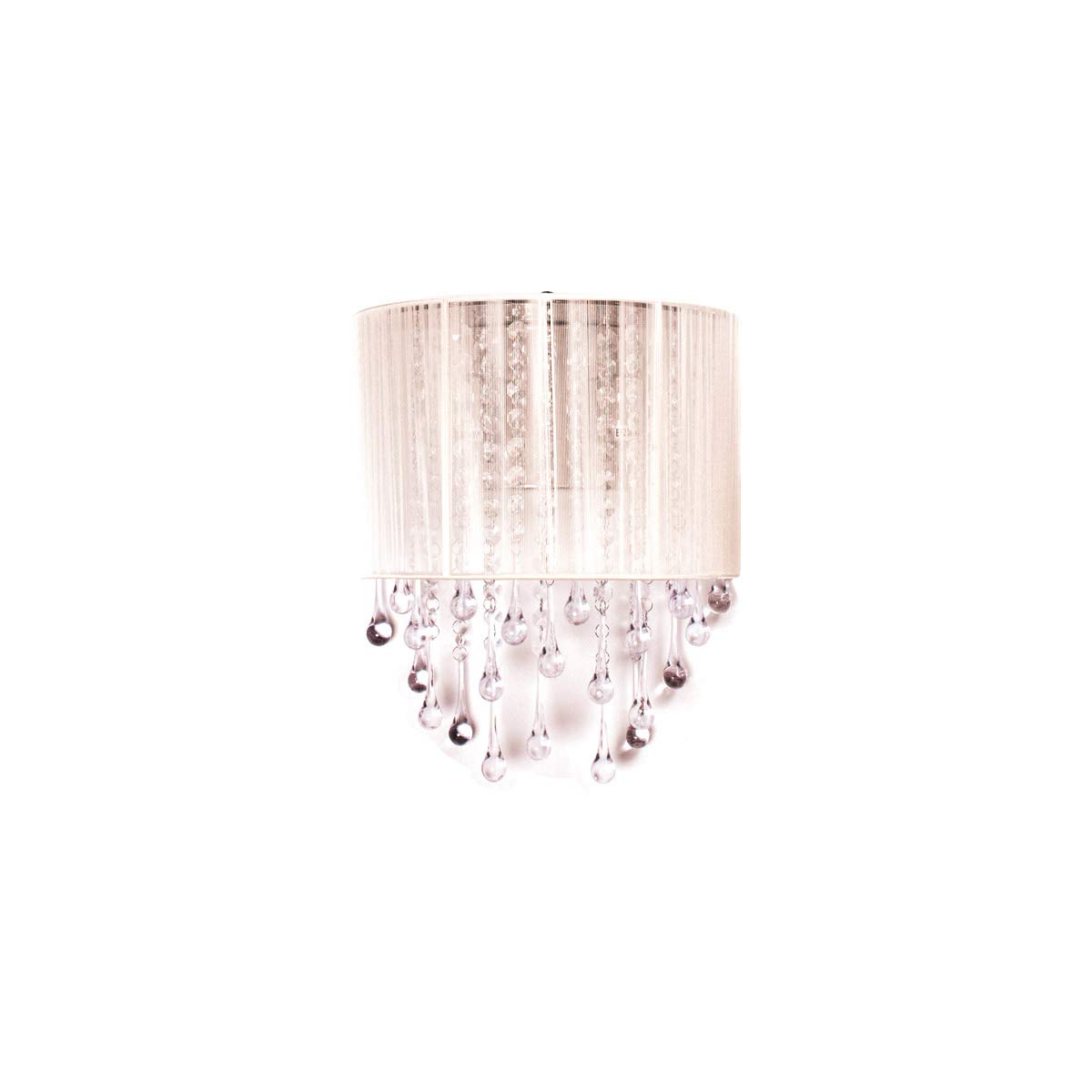 2 Pack Wall Sconce Light Fixtures with White Silk String Finish - E12 Bulb Type (8 Inch, 80W) - Perfect for Bedroom, Living Room & Hallway Lighting Decor