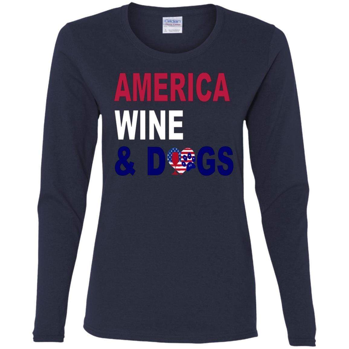 WineyBitches.Co Women's Long Sleeve Cotton T-Shirt - Soft Casual Shirt for Everyday Wear, Lounge & Outfits