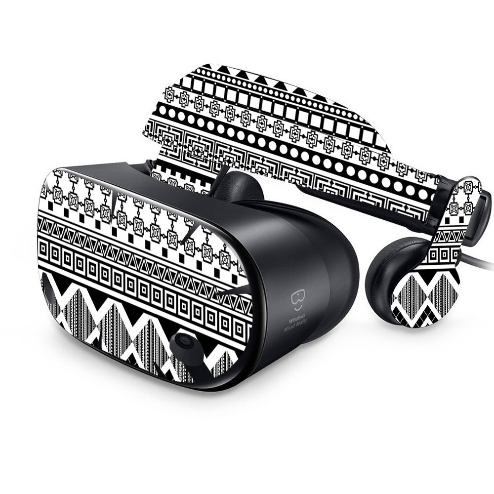 MightySkins Protective Vinyl Decal Wrap Cover Compatible with Samsung Odyssey VR - Black Aztec Design | Durable, Customizable Skin for VR Headset | Easy to Apply & Remove | Made in USA | Perfect for Gaming, VR Enthusiasts & Collectors