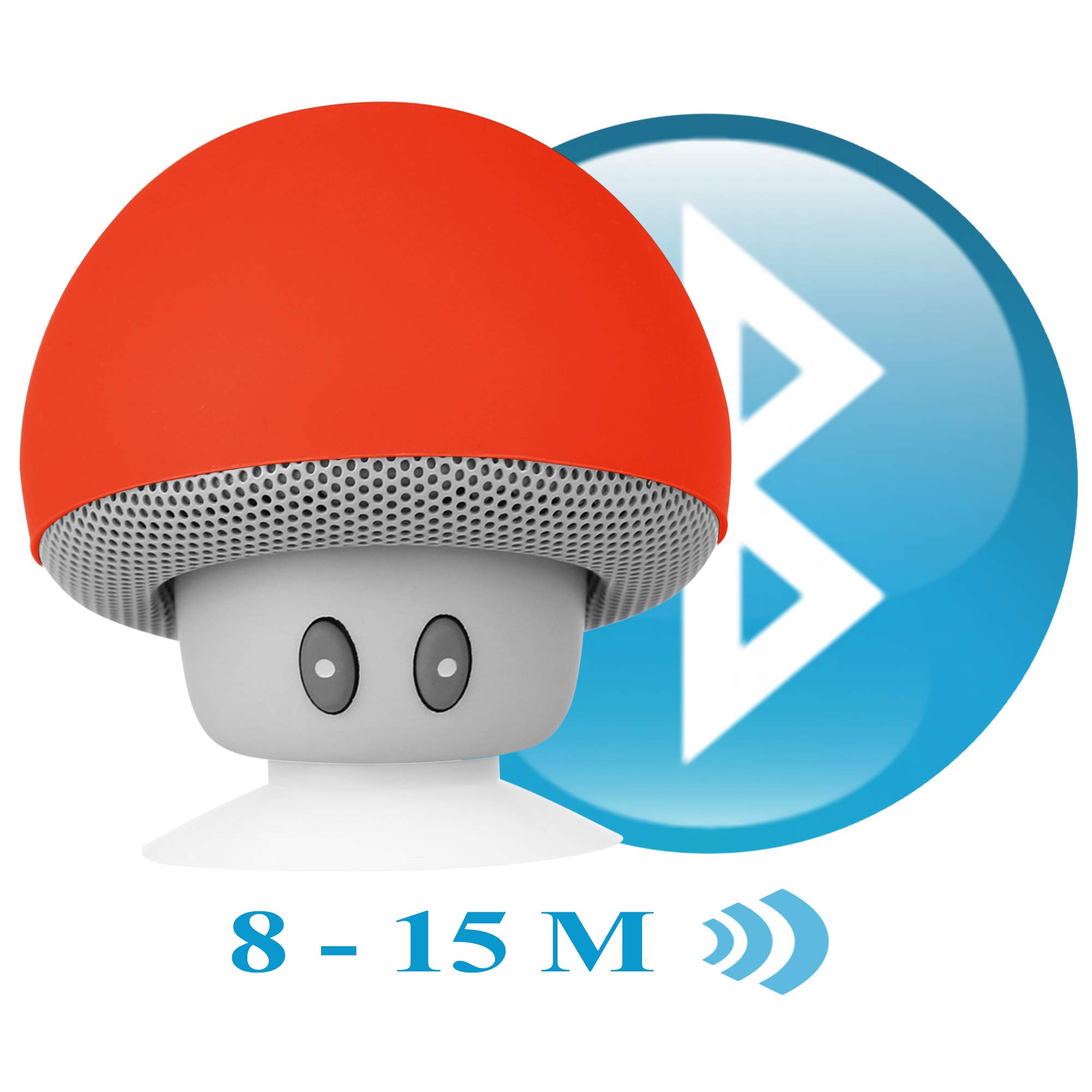 Innova Red Mushroom Mini Bluetooth Speaker - Wireless Portable Speaker with Universal Compatibility - Perfect for Travel, Outdoor Adventures, and Home Use