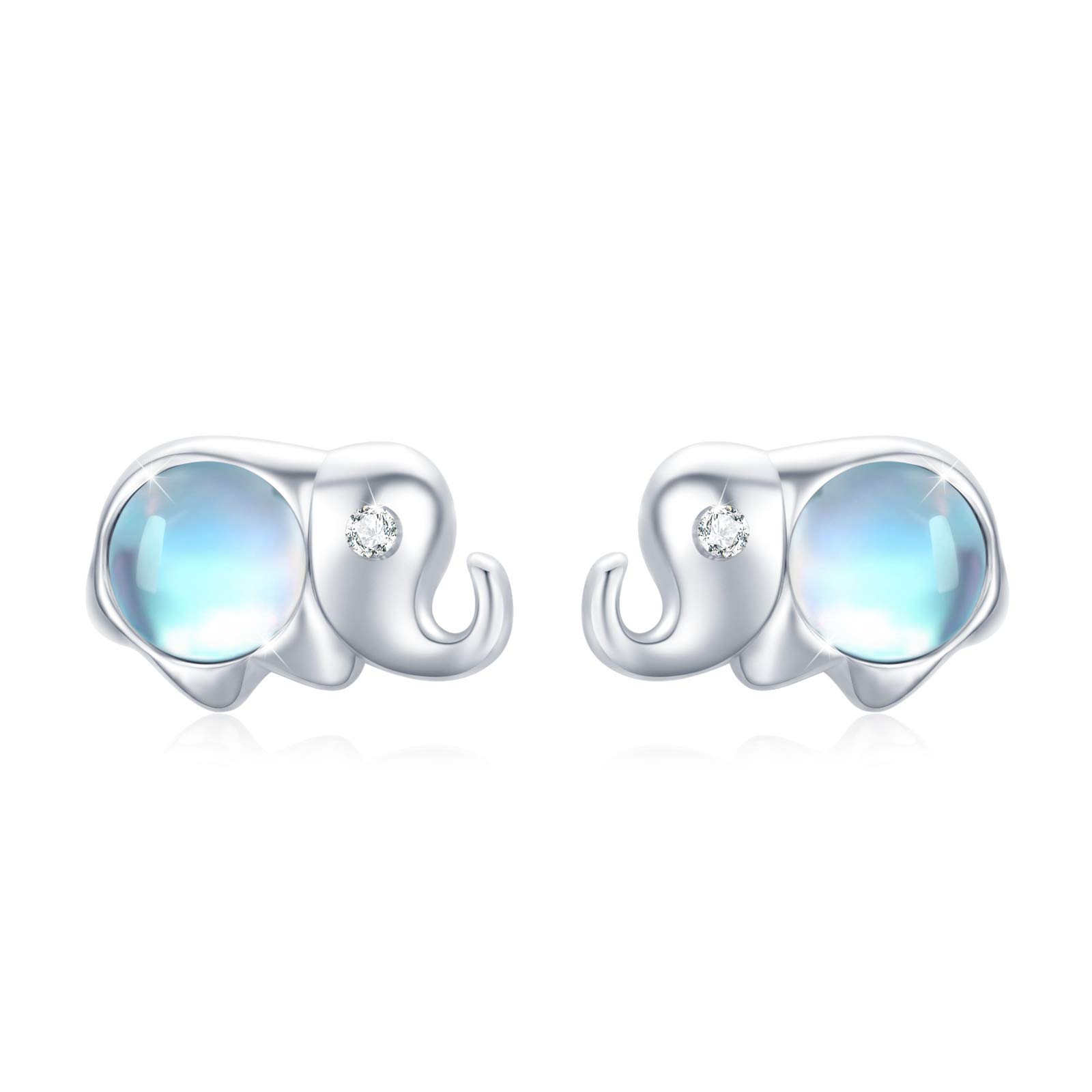 925 Sterling Silver Rabbit & Dog Huggie Hoop Earrings with Blue Cubic Zircon - Hypoallergenic Animal Jewelry for Women | Perfect for Sensitive Ears, Casual Wear & Gift Giving