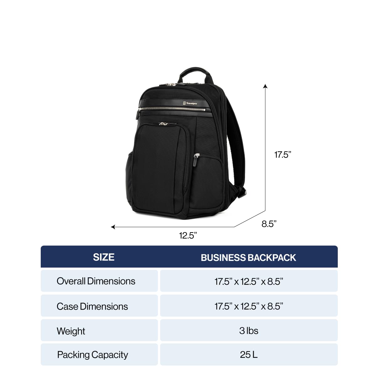 Travelpro Platinum Elite Business Laptop Backpack for Men & Women - Water Resistant 16 Inch Laptop Bag with Spacious Compartments - Perfect for Business Travel, Commuting & College - Vintage Grey