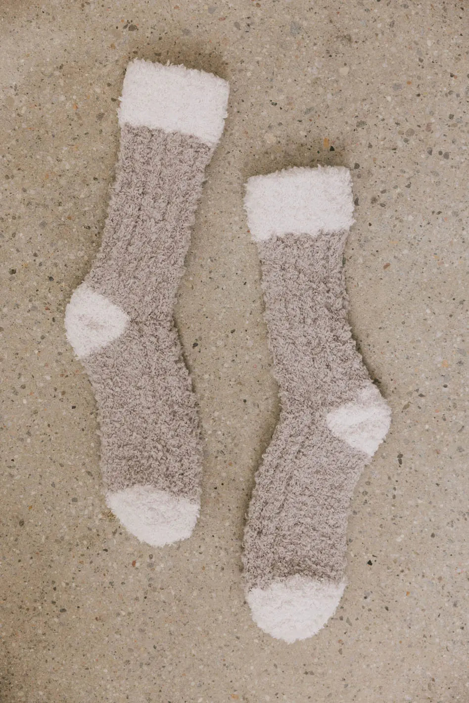 Soft Fuzzy Contrast Socks for Women - Cozy Purple Knit Socks for Winter, Lounge & Home Wear