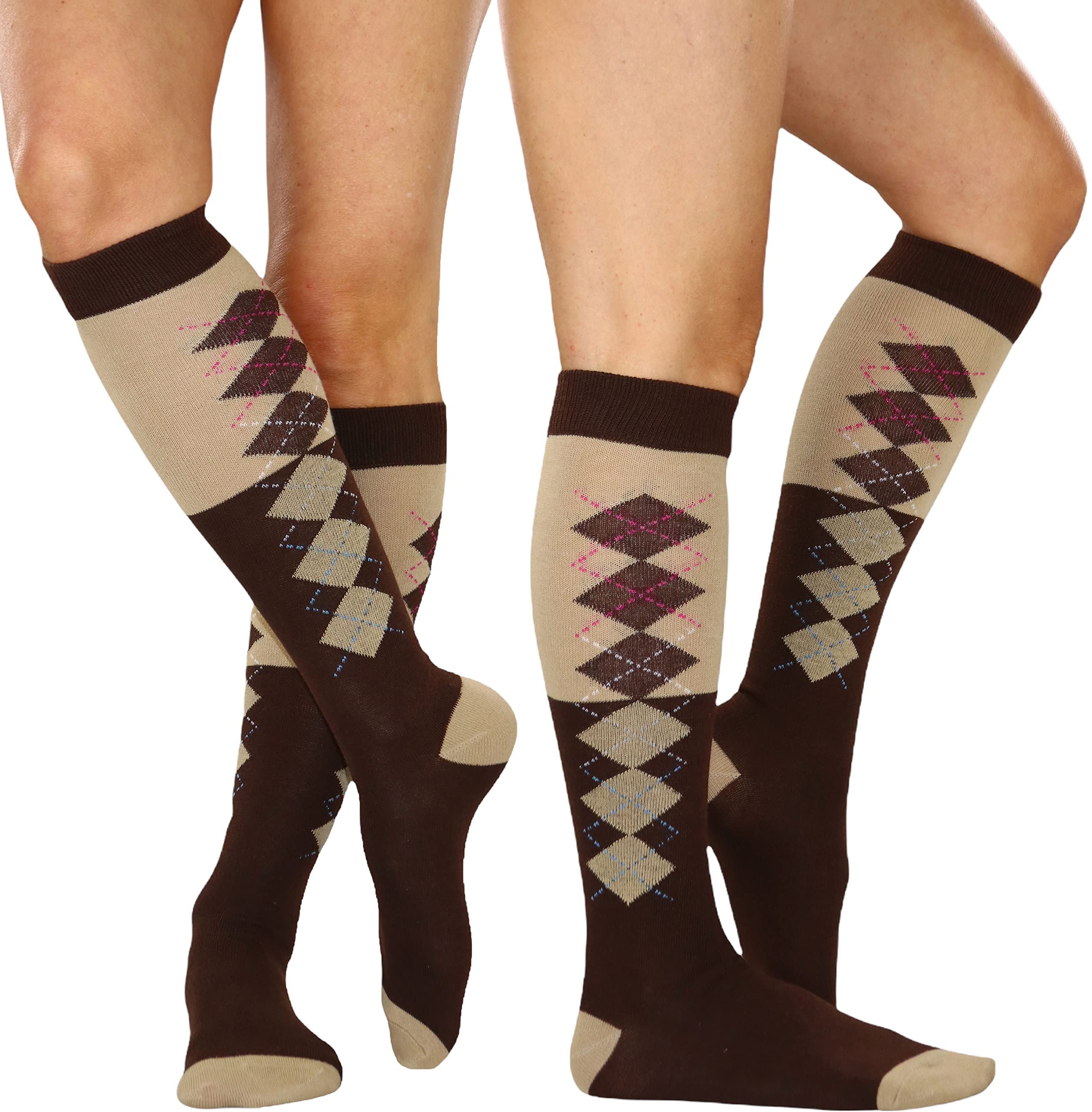 ToBeInStyle Women's Knee High Socks - Pack of 6 or 12 - Soft Comfortable Cotton Blend Socks for Boots, Work, Winter & Everyday Wear