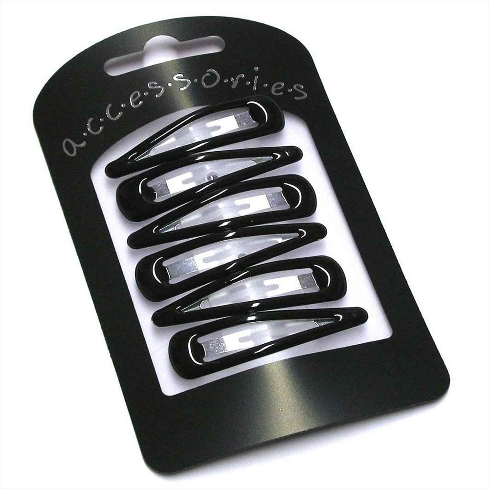 6 Pack Black Hair Clips - Strong Hold Hair Grips for Women & Girls - Perfect for School, Work, and Everyday Styling