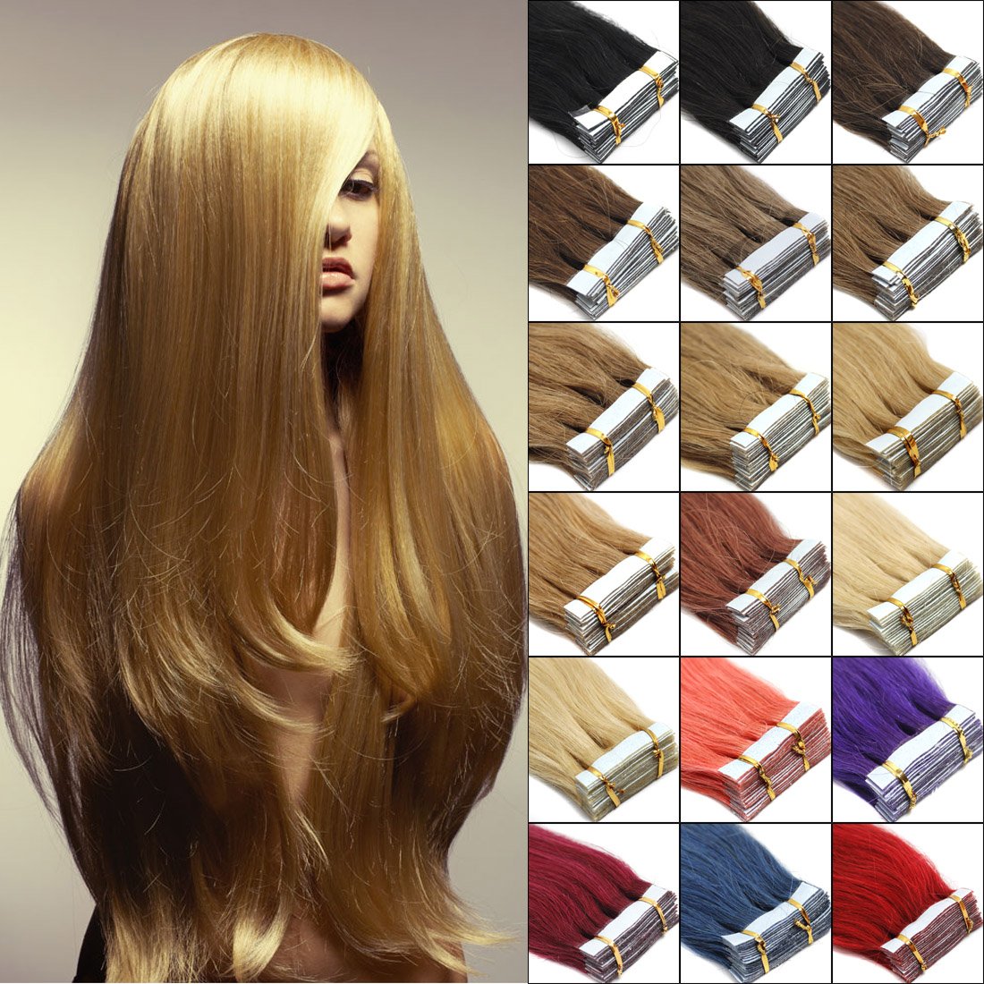 Premium Brazilian Remy Human Hair Extensions 7A Grade - 26 Inch 40Pcs Seamless Tape-in Skin Weft (140g, Dark Brown #02) for Women - Perfect for Daily Wear, Parties & Special Occasions