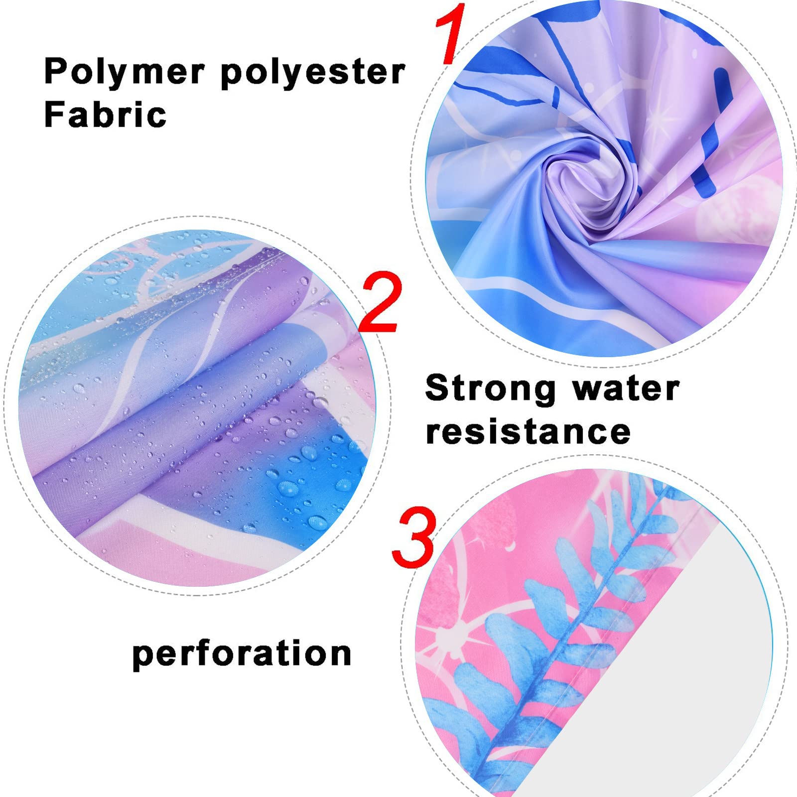 4-Piece Mermaid Shower Curtain Set with Non-Slip Bath Rug, Toilet Cover & Mat - Pink Ocean Theme Bathroom Decor for Girls - Includes 12 Hooks - Perfect for Kids' Bathrooms, Beach-Themed Decor & Mermaid Lovers