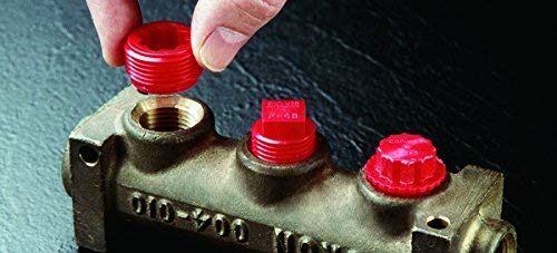 Caplugs P-38 P Series Plastic Threaded Plugs for NPT/NPS Pipe Fittings - 1000 Pack, Red HD-PE, 3/8
