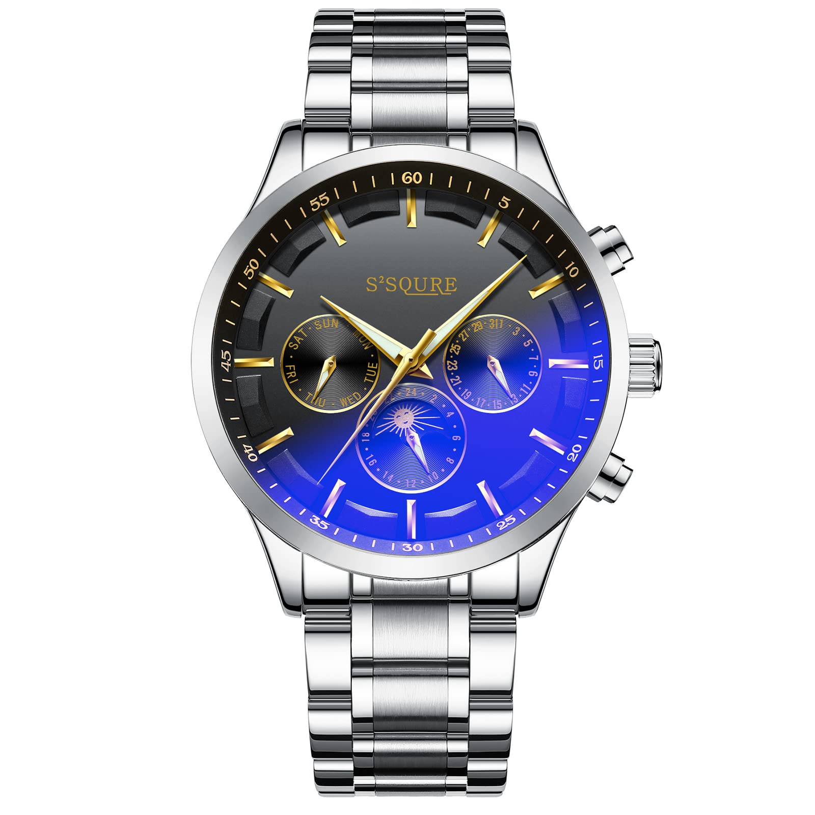 Luxury Skeleton Automatic Watch for Men - Moon Phase, Stainless Steel, Waterproof - Perfect for Business & Formal Events