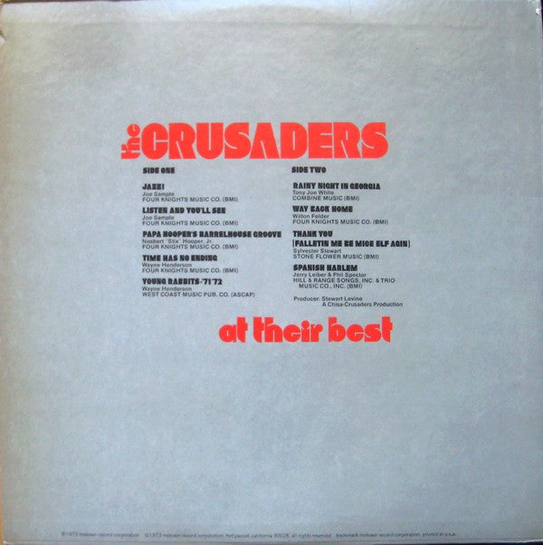 The Crusaders - At Their Best LP Vinyl Record (VG+ Condition) - Perfect for Jazz Collectors & Vinyl Enthusiasts