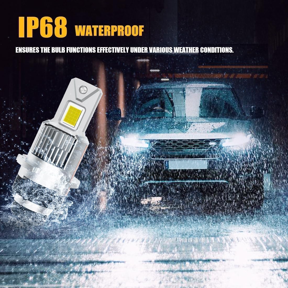 **D2S LED Bulb 70W High Power 24000LM +600% Brightness 6500K Cool White Plug and Play Canbus Error Free - Perfect for Fog Lights & Headlights (2 Pack) - Ideal for Night Driving & Off-Road Adventures**