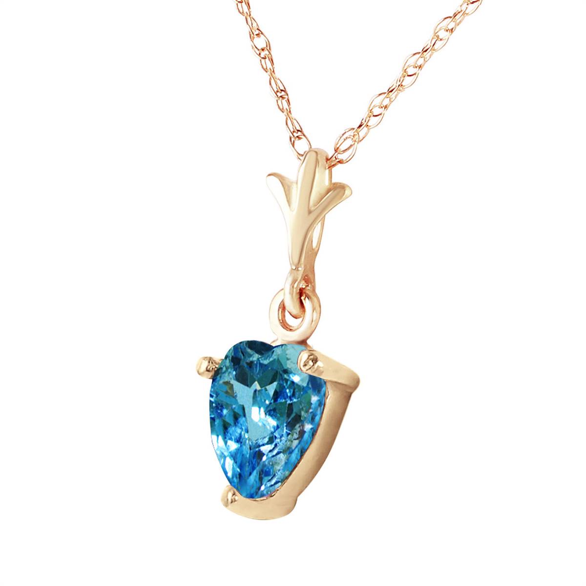 1.15 Carat 14K Solid Yellow Gold Paradox Blue Topaz Necklace for Women - Elegant Birthstone Jewelry Gift for Anniversary, Birthday & Special Occasions