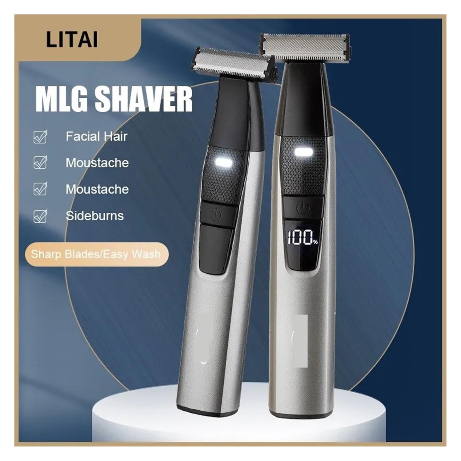 Electric Razor & Body Trimmer for Men & Women - USB Rechargeable, T-Blade, LED Digital Display, Portable & Washable - Perfect for Travel, Gym & Home Grooming