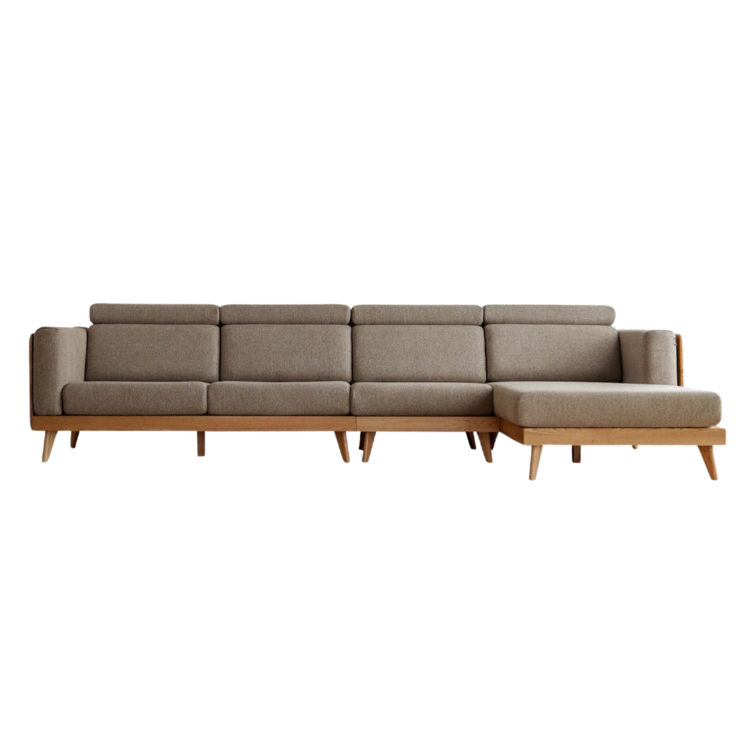 Oak & Ash Solid Wood Modern Fabric Sofa - Contemporary Living Room Furniture for Comfortable Lounging & Stylish Home Decor