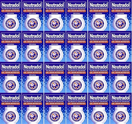 24 Packs of Neutradol Air Freshener Gel Original 140g | Odor Eliminator for Home, Car, Bathroom & Pet Areas | Long-Lasting Fragrance