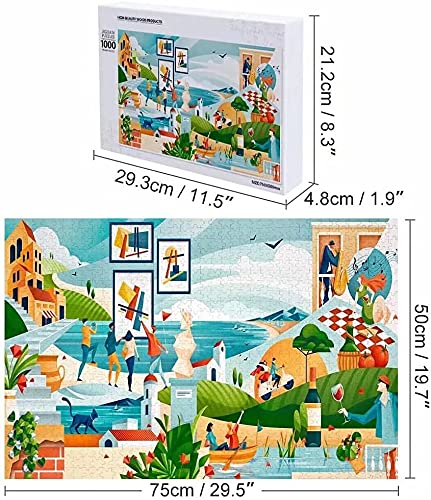 1000 Piece Wooden Jigsaw Puzzle for Adults - Ocean Dolphin Scenic Puzzle Game for Memory Exercise & Stress Relief - Family Activity & Decompression Gift - Perfect for Home Decor, Relaxation & Cognitive Training