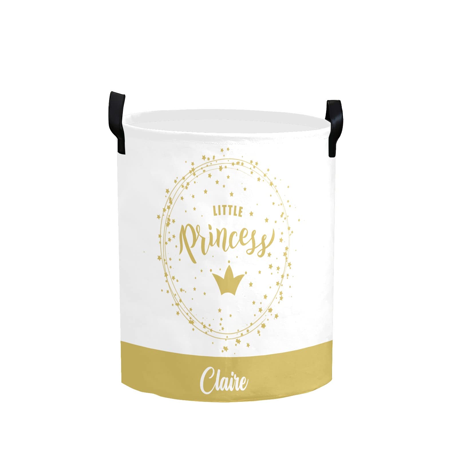 Personalized Laundry Hamper Basket for Kids - Collapsible Storage Bin with Handles for Nursery, Bedroom & Clothes Organization - Princess-Themed Room Decor for Girls (Perfect for Toy Storage & Baby Essentials)