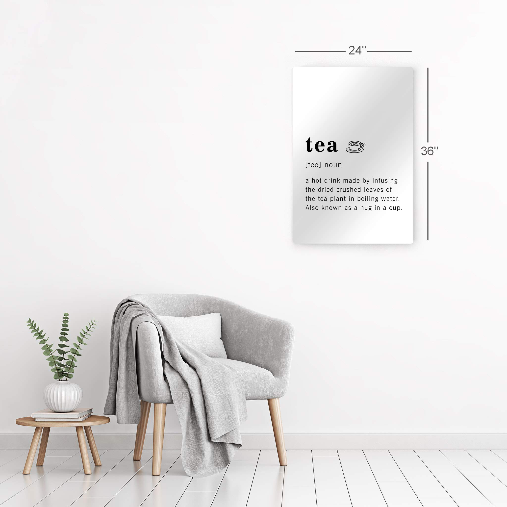 Funny Noun Dictionary Definition of Tea Metal Print - Inspirational Quote Sign for Office, Living Room, Bedroom & Bathroom - Ready to Hang Wall Art Home Decor (36x24 Inches, Made in USA) - Perfect Gift for Tea Lovers & Humor Enthusiasts