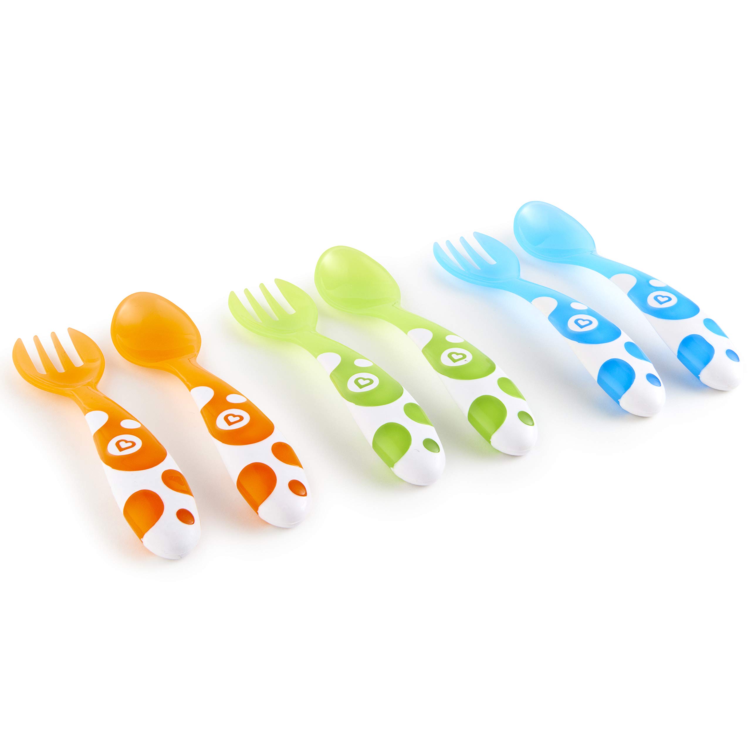Munchkin Multi Toddler Forks and Spoons Set - 6 Piece BPA-Free Utensils for Kids | Perfect for Baby-Led Weaning, Daycare & Travel Meals