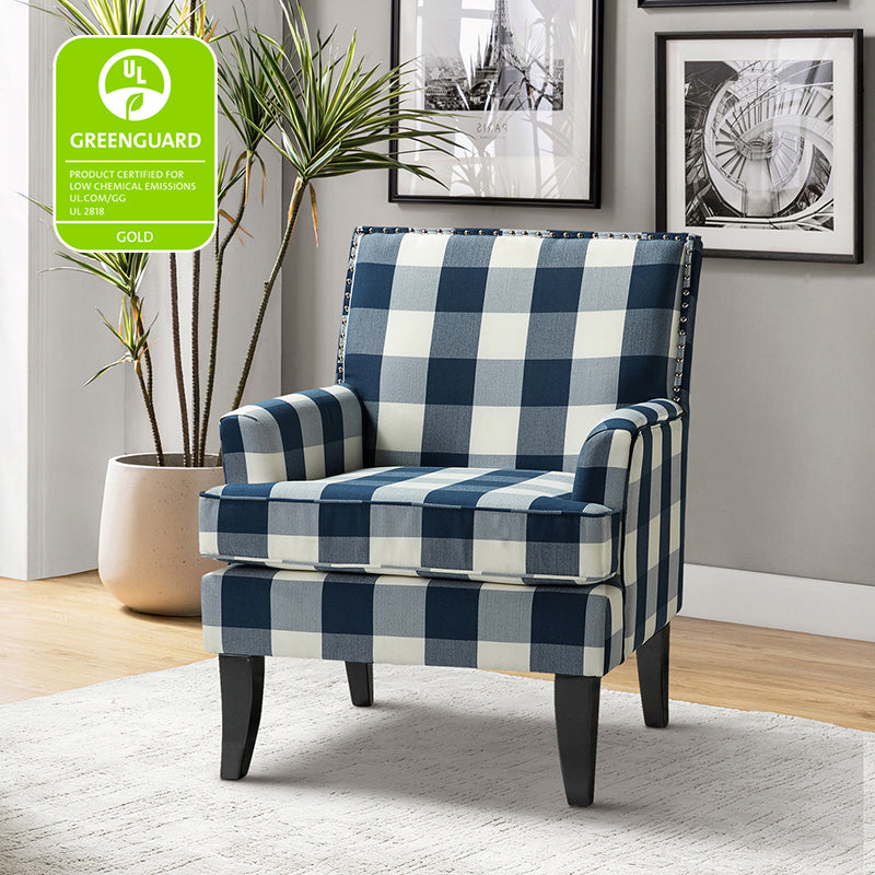 Bradley Armchair - Modern Accent Chair for Living Room, Bedroom & Office - Comfortable Upholstered Lounge Chair with Sturdy Wooden Legs - Perfect for Relaxing, Reading & Decorating Your Home