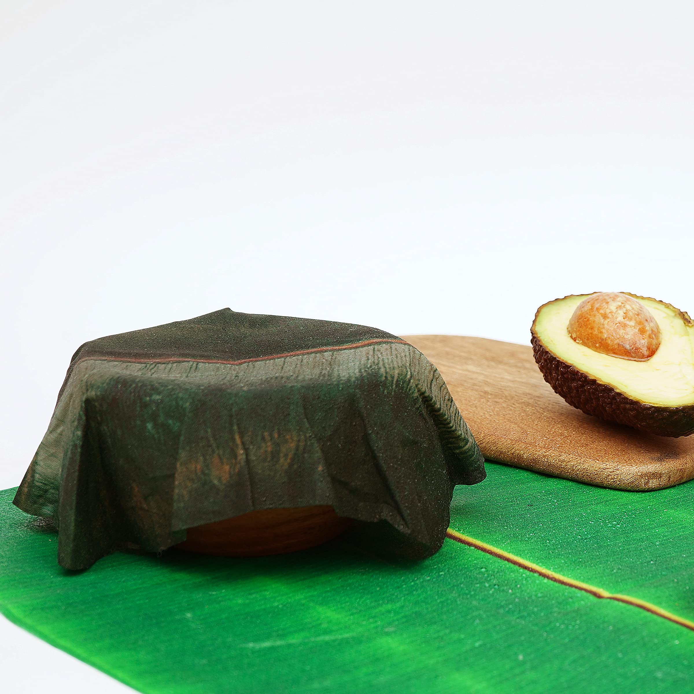 Eco-Friendly Beeswax Food Wraps - Reusable Leaf-Shaped Food Storage Covers for Kitchen & Pantry Organization | Sustainable Alternative to Plastic Wrap for Sandwiches, Fruits & Leftovers