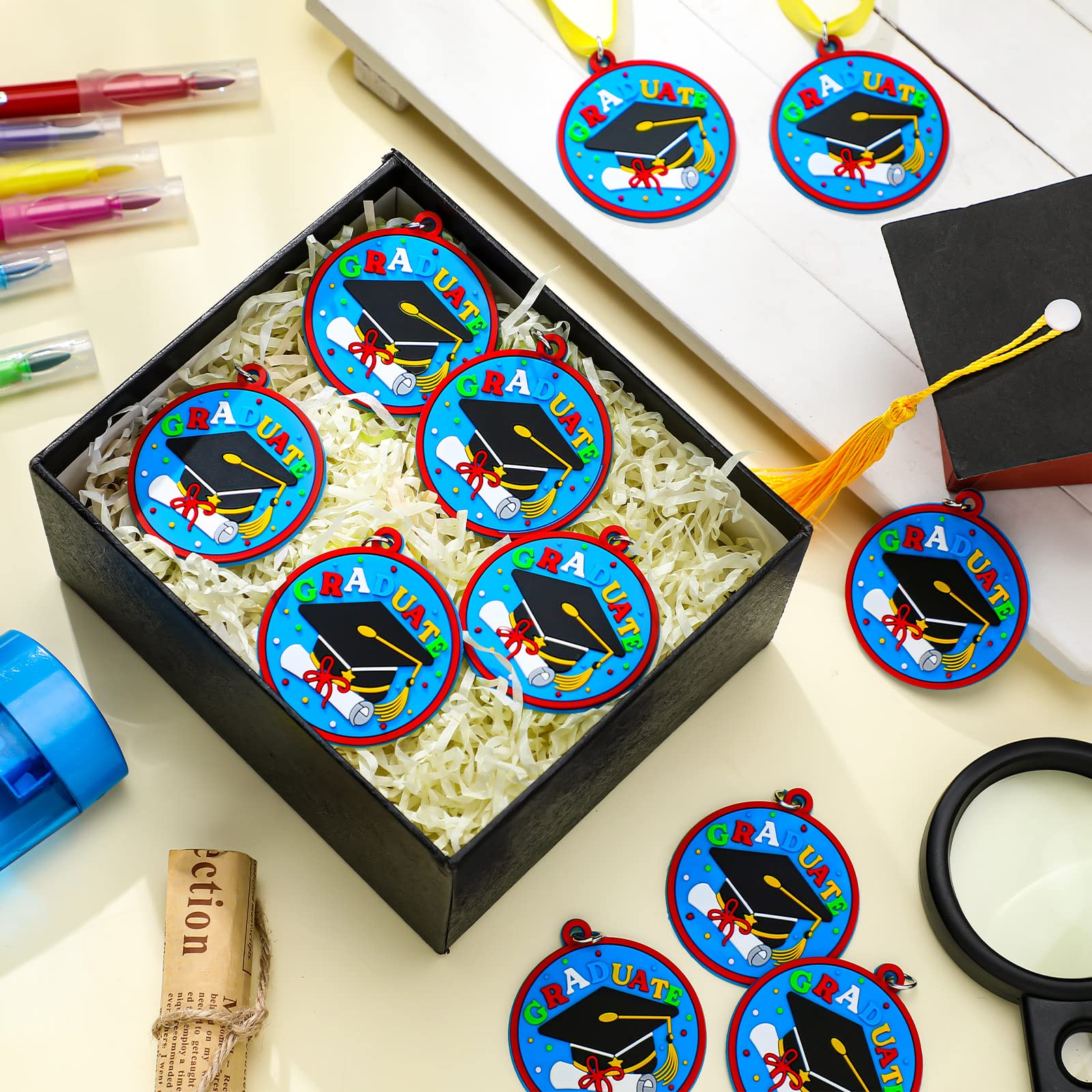 Tigeen 2 Inch Kids Graduation Medal with Neck Ribbon - Preschool & Kindergarten Award for Graduation Ceremony, Party Favors & School Supplies - Perfect for Pre-K Graduation Gifts & End of Year Celebrations