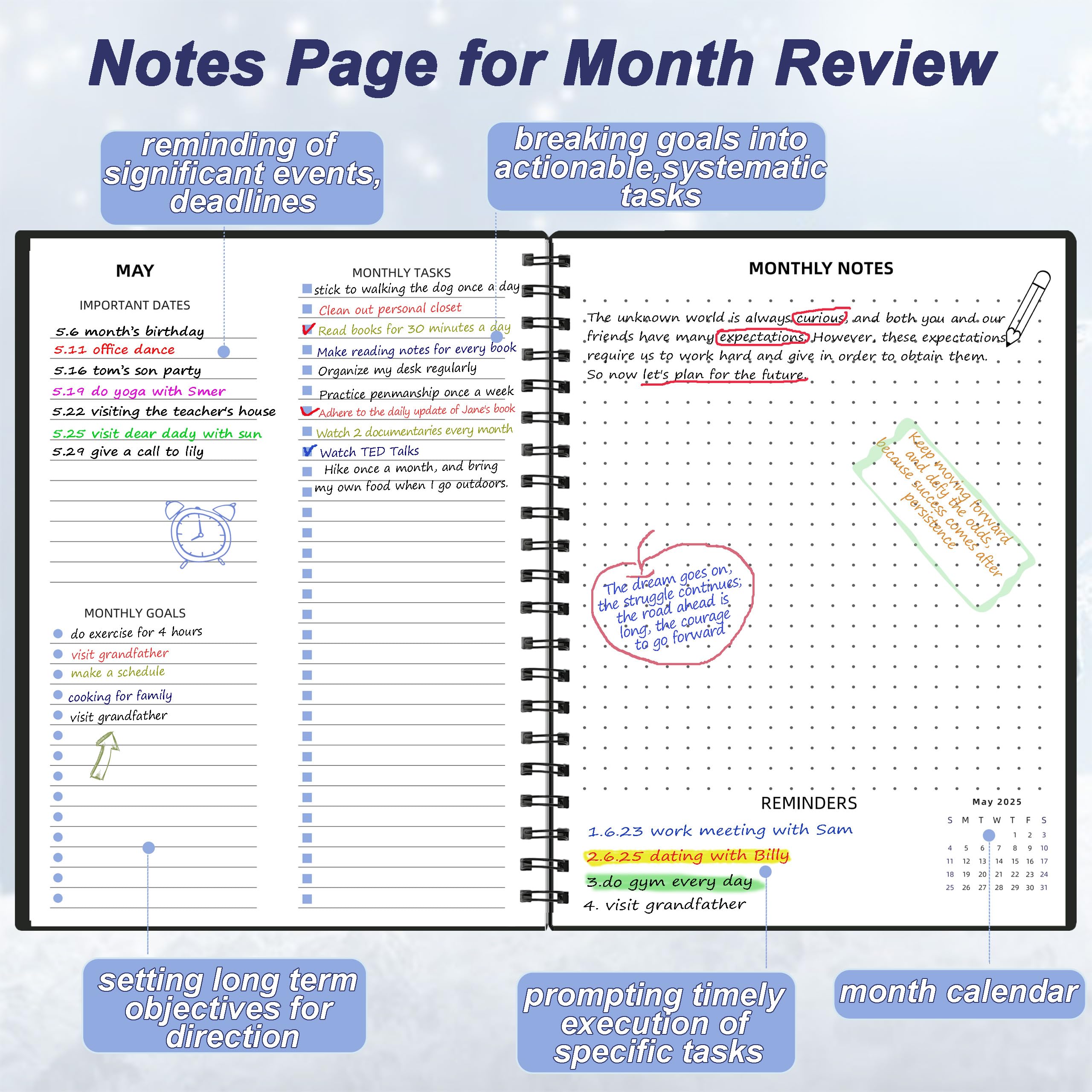 2025-2026 Academic Planner (7.4'' x 9.6'') - 18 Month Calendar from January 2025 to June 2026 with Monthly Tabs, Pocket & 120GSM Thick Paper - Perfect School & Work Planner for Students, Teachers & Professionals - Ideal for Class Scheduling, Meeting Notes & Daily Organization