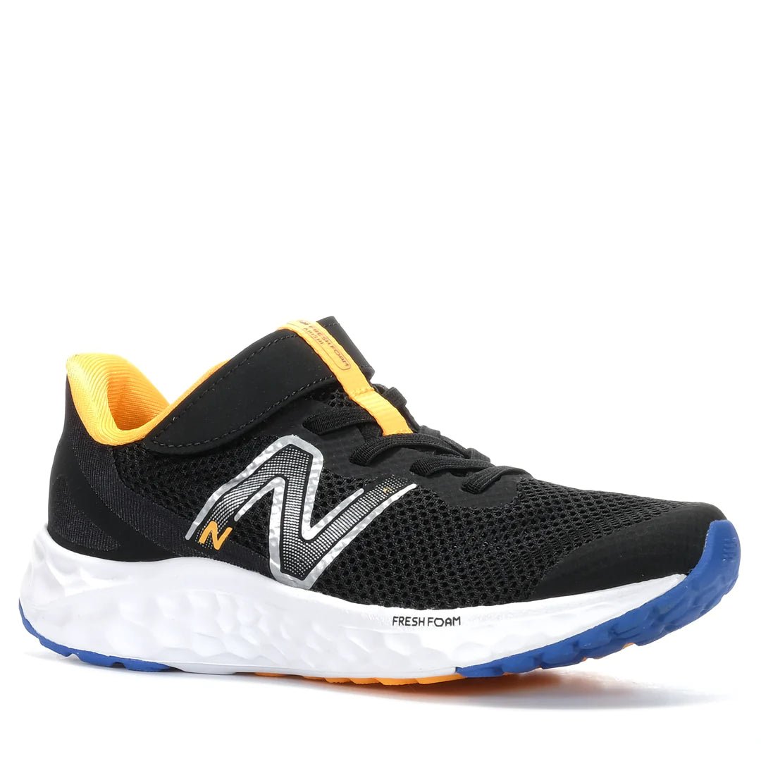 New Balance Kids Arishi V4 Running Shoes - Black/Orange - Lightweight & Comfortable for Active Play, School & Daily Wear
