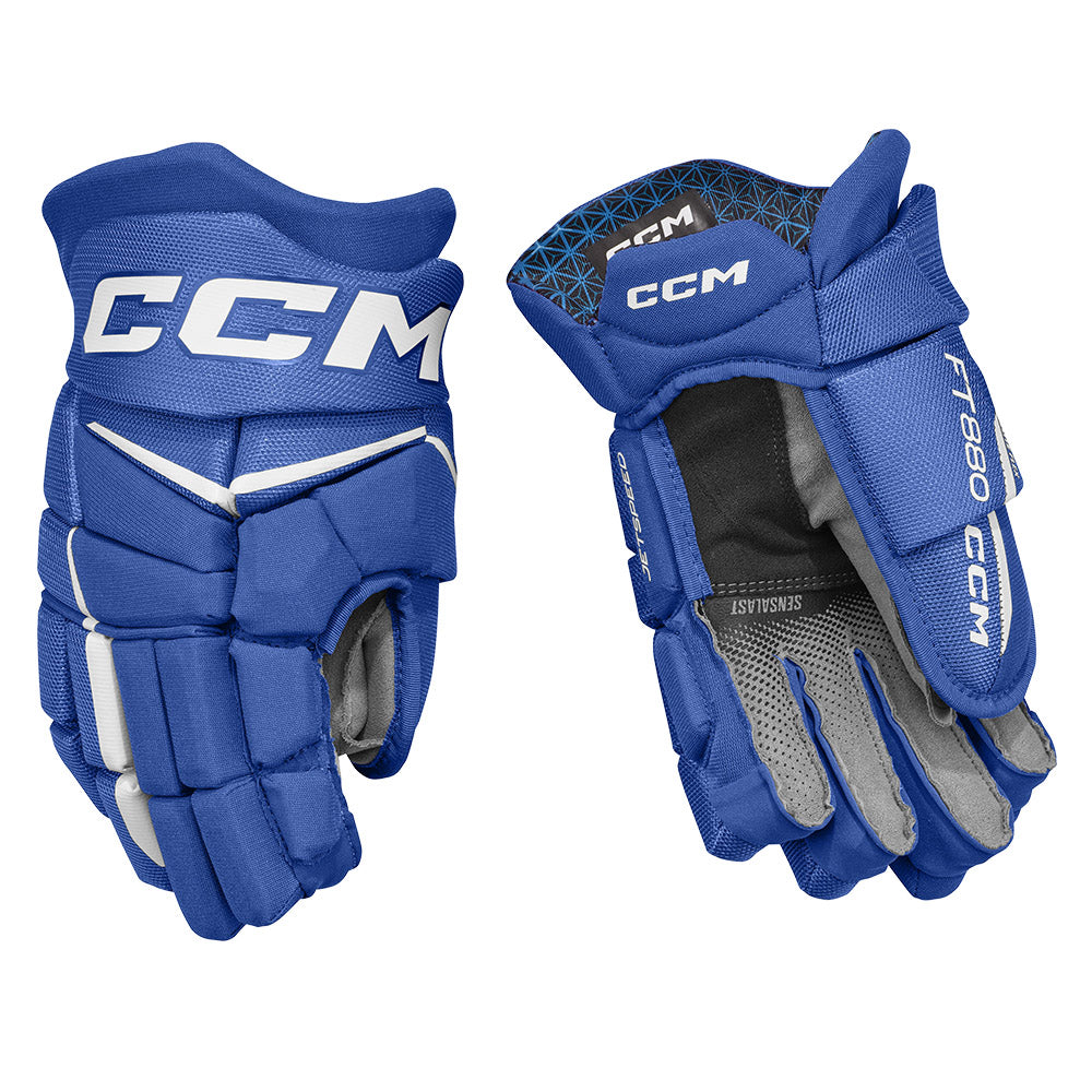 CCM Jetspeed FT880 Junior Ice Hockey Gloves - Youth Protective Hockey Gear for Practice & Games - Perfect for Ice Rink & Street Hockey Training