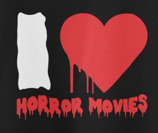 Old Glory Halloween I Heart Horror Movies Juniors Soft T-Shirt | Horror Fan Apparel | Perfect for Halloween Parties & Movie Nights
