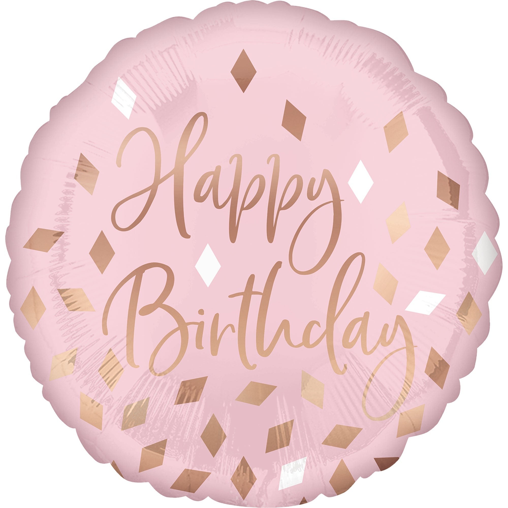 45cm Standard HX Blush Happy Birthday Balloon - Premium Latex Party Decoration for Birthdays, Baby Showers & Celebrations - Perfect for Indoor/Outdoor Events & Photo Backdrops