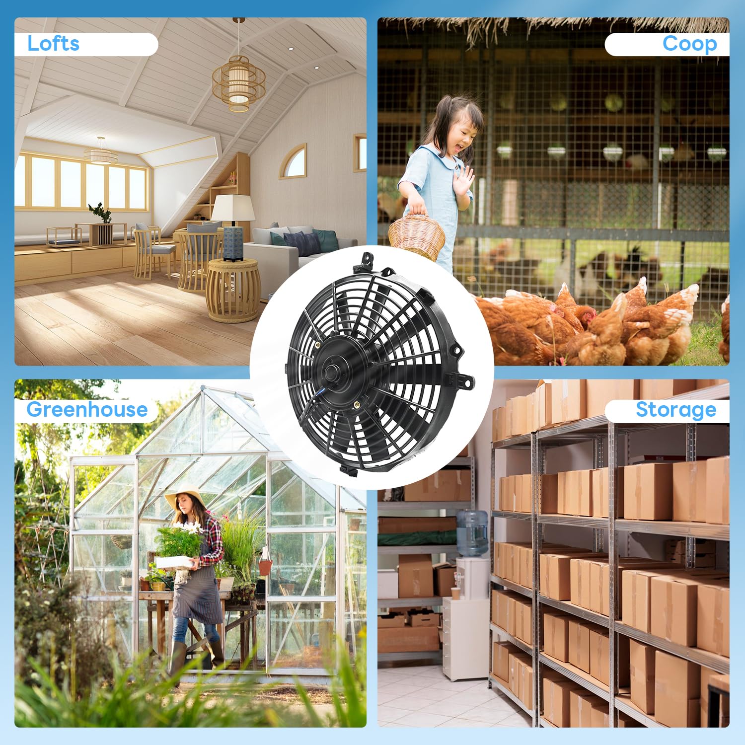 ECO-WORTHY 100W Solar Panel Kit with Solar Powered Fan - 16ft Solar Cables for Chicken Coops, Attics, Greenhouses - Perfect for Ventilation & Off-Grid Cooling - Fast 2-Parcel Delivery