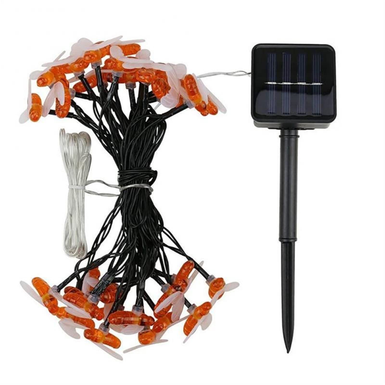 Solar Bee String Lights Outdoor - 30LED Honeybee Fairy Lights with 8 Lighting Modes, Waterproof IP65 for Patio, Garden, Yard, Wedding & Christmas Decor (Warm White, 5m/16.4ft) - Perfect for Backyard Parties, Romantic Evenings and Holiday Celebrations