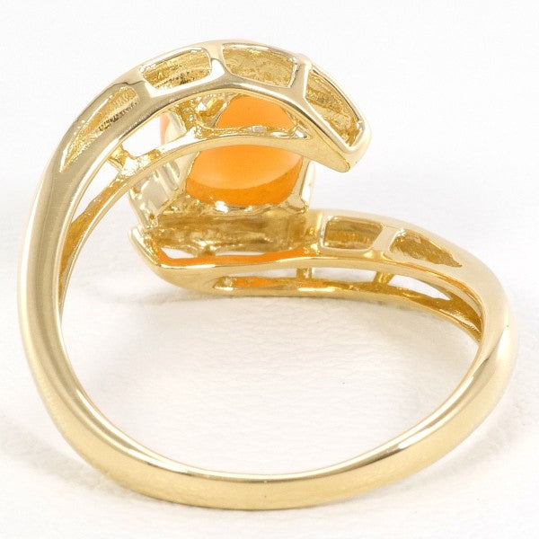 18K Yellow Gold Coral Diamond Ring for Women - Elegant Handmade Jewelry for Weddings, Anniversaries & Special Occasions