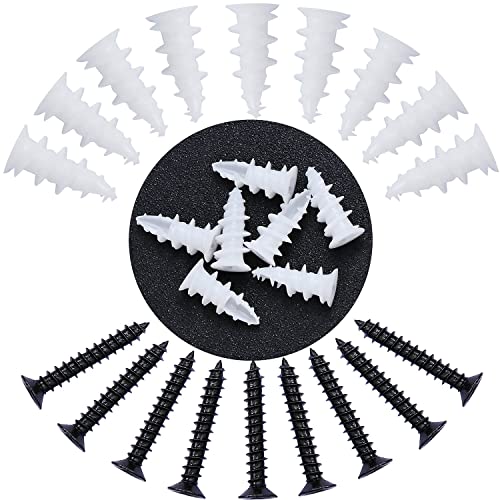 YOKOMING 30-Pack Self-Drilling Drywall Anchors with Screws - Heavy Duty Plastic Anchors Holds Up to 45LBS - Perfect for Hanging Shelves, Mirrors & Wall Decor