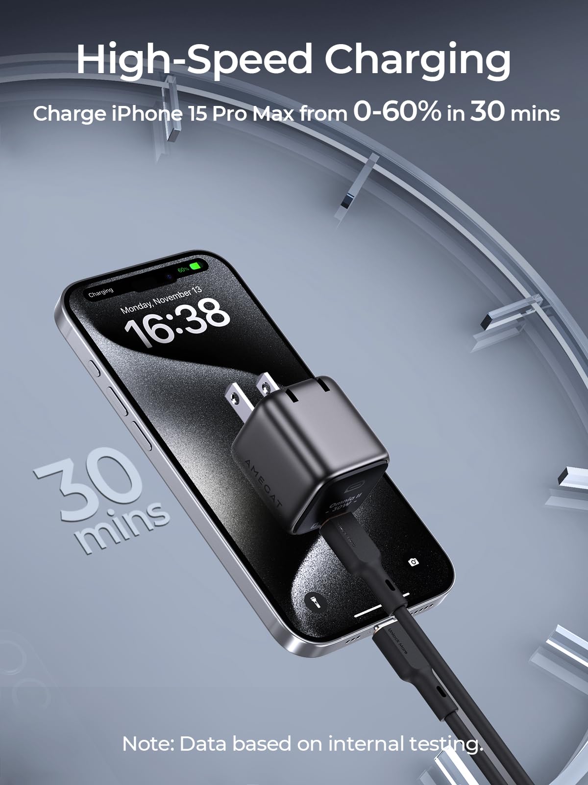 30W GaN III Fast Wall Charger with PPS & PD 3.0 - Compact Foldable USB C Charger Block for iPhone 16/15/14/13/12, iPad Pro/Mini/Air, AirPods, Samsung Galaxy S21-S24 - Perfect for Travel, Home & Office Fast Charging