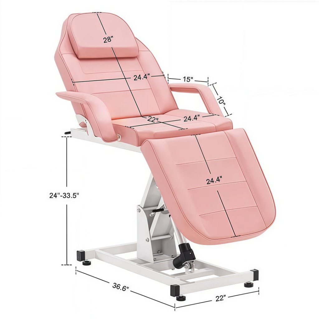 Greenlife Basic One Motor Electric Facial Bed Tattoo Chair - Adjustable Beauty Salon Spa Massage Table in White/Black (CH246) | Perfect for Facial Treatments, Tattoo Sessions & Spa Relaxation