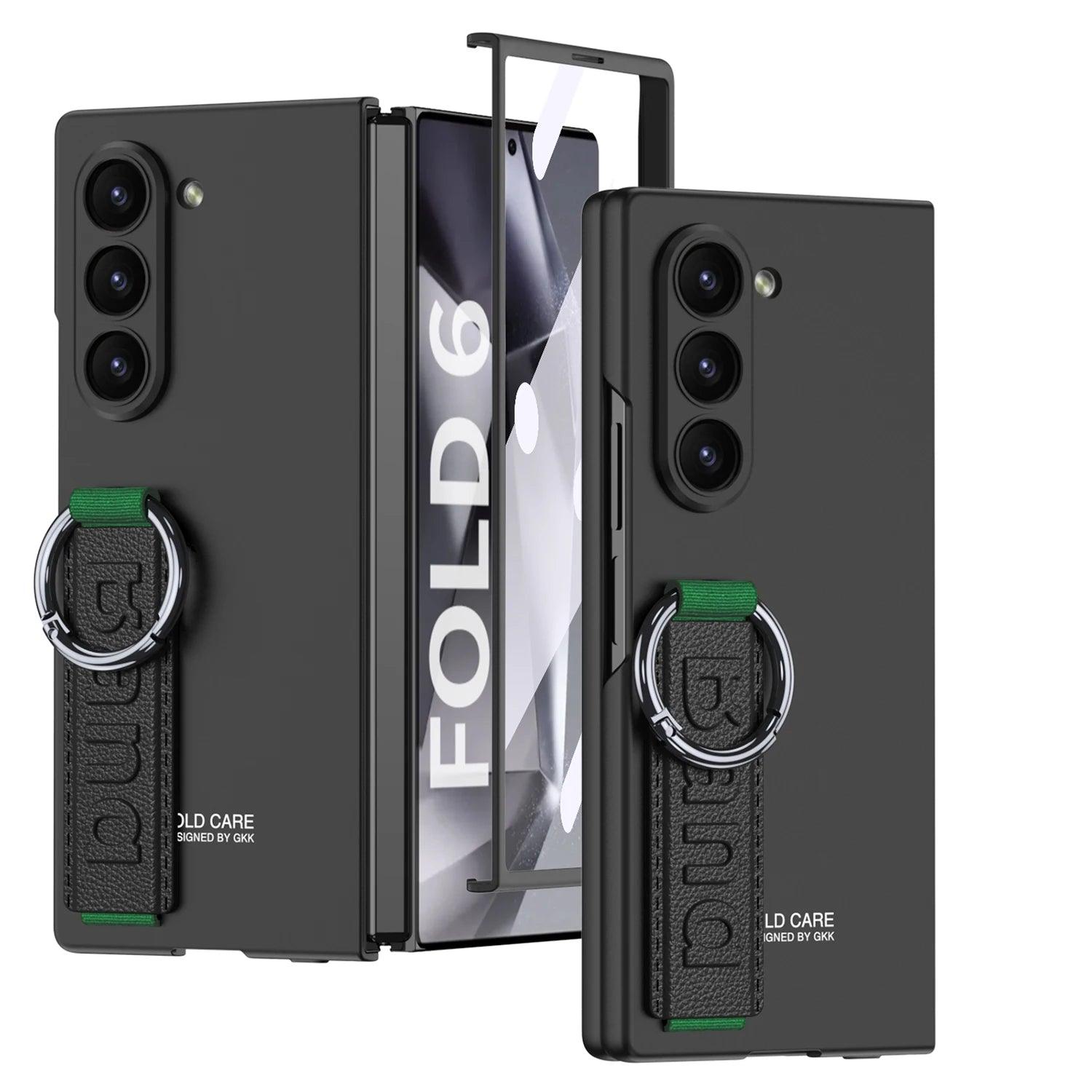 Shockproof Ring Holder Case for Samsung Galaxy Z Fold 6 - Protective Phone Cover with Kickstand for Hands-Free Viewing - Perfect for Work, Travel, and Everyday Use