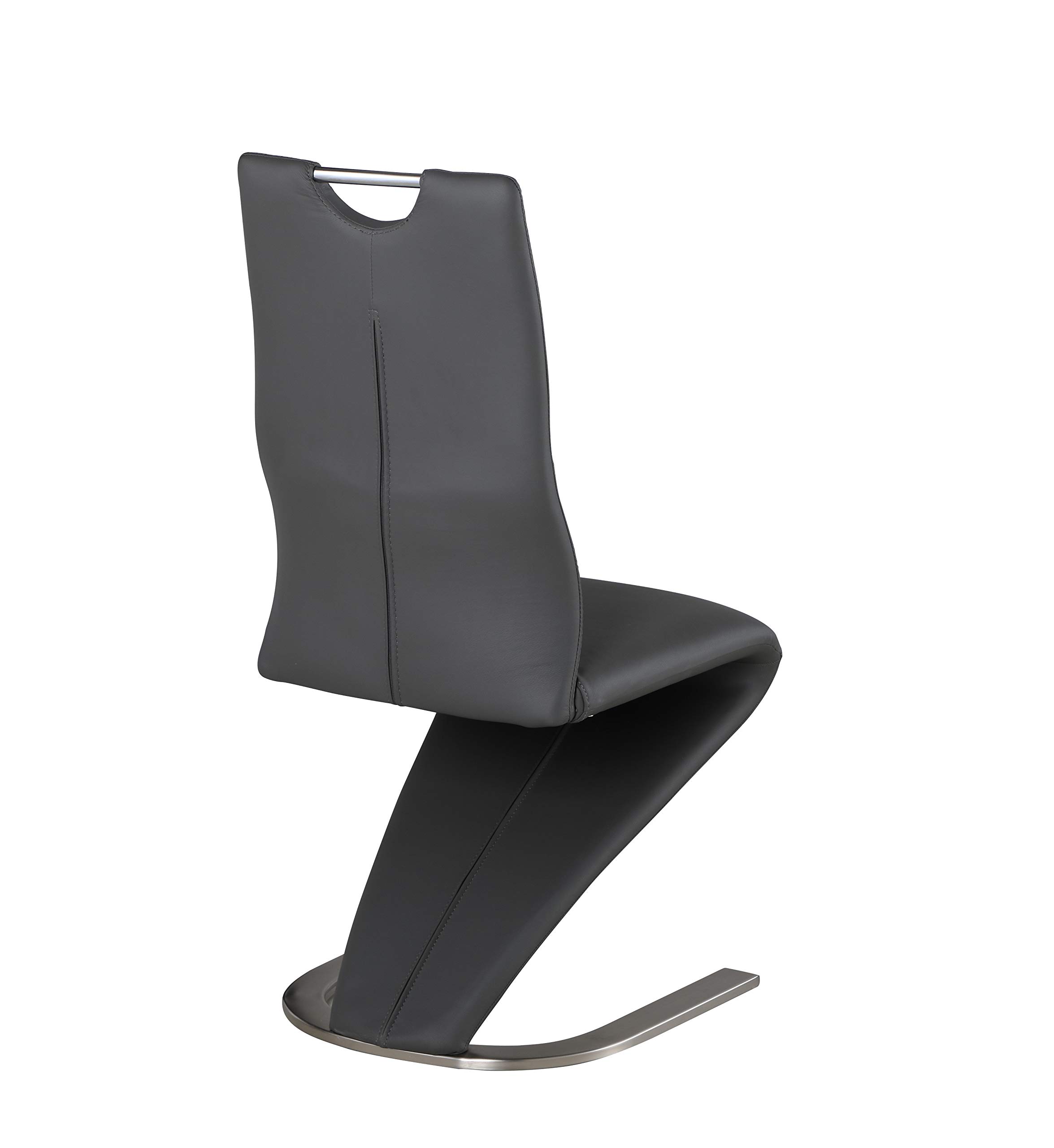 Milan Sully Handle Back Side Chair Set of 2 - Gray Upholstered Dining Chairs for Kitchen, Dining Room, or Office - Comfortable & Stylish Seating Solution